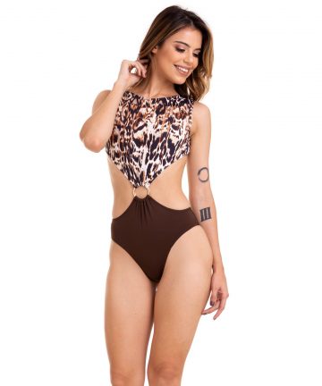 Maiô / Body Engana-mamãe Jungle Leopard