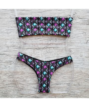 Tomara-que-caia Multi Asa Delta Squares Pink / Acqua