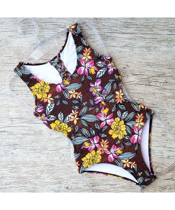 Maiô / Body Mamãe Tropical Brown