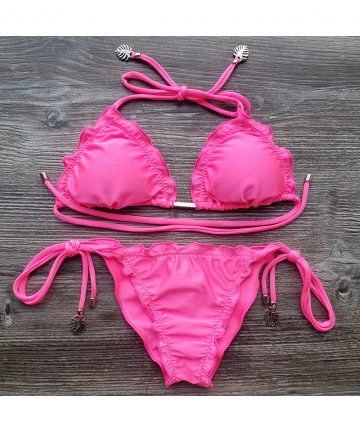 Biquíni Ripple Metallic Pink Neon