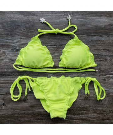 Biquíni Ripple Metallic Amarelo Neon