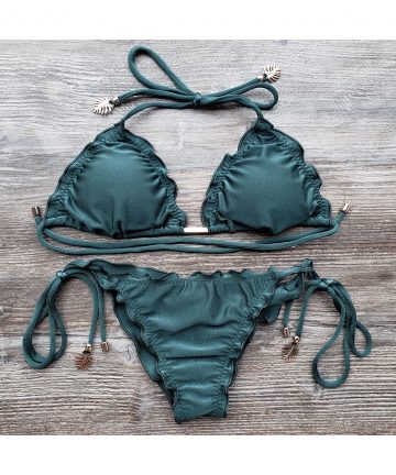 Biquíni Ripple Metallic Verde Musgo